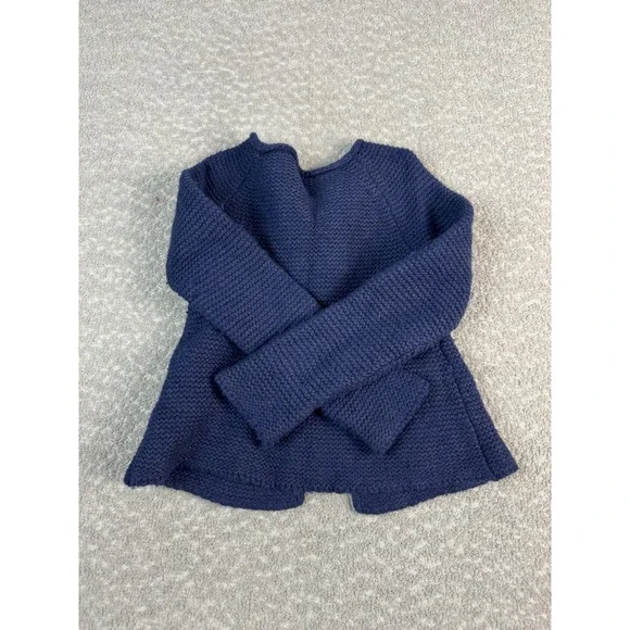 Mini Boden Cardigan Sweater Girls 4-5 Blue Knit Wool Cashmere Buttons Front - Picture 6 of 7